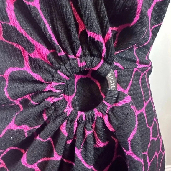 Michael Kors pink and black giraffe print flutter O ring dress size small - Picture 12 of 14